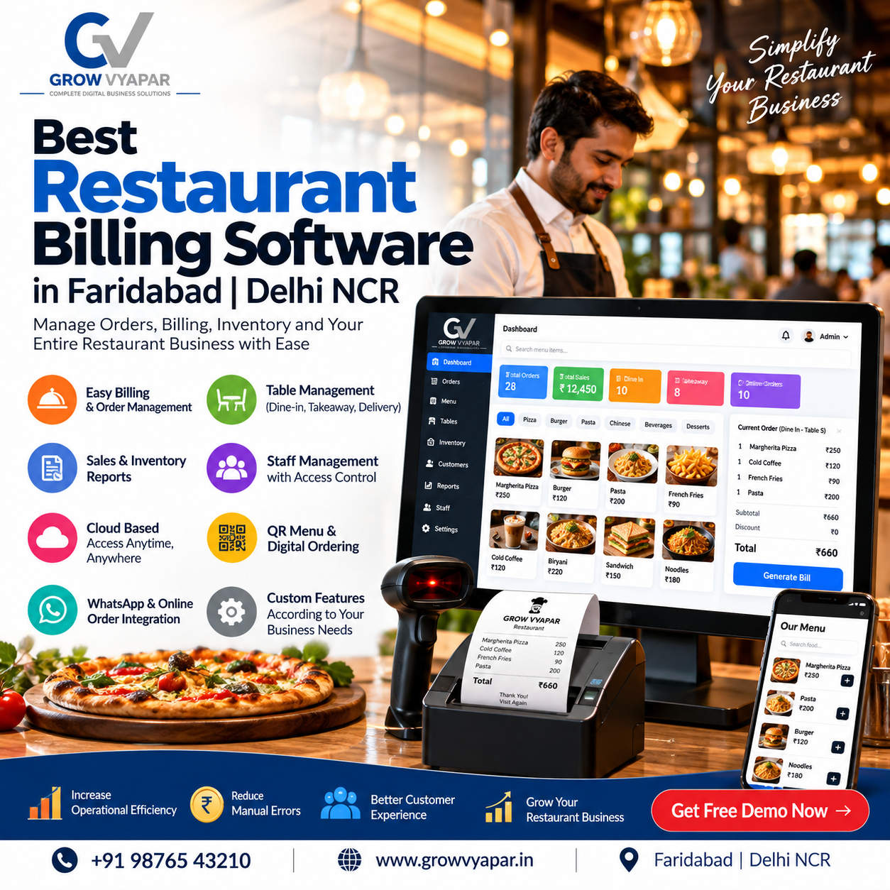Best Restaurant Billing Software in Faridabad | Delhi NCR